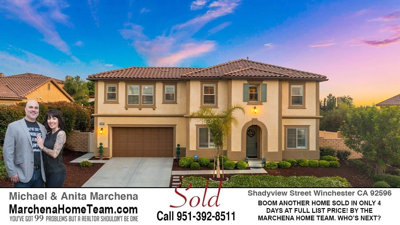 Sold 32535 Shadyview Street Winchester CA 92596