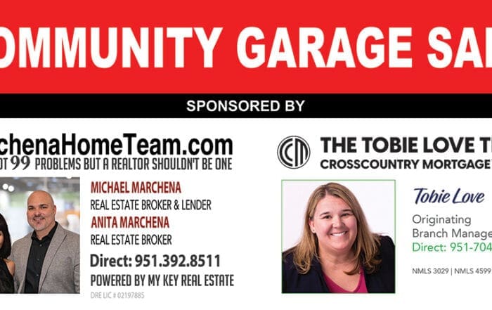 Temecula California Community Garage Sale Hosted By Realtors Michael & Anita Marchena and Tobie Love